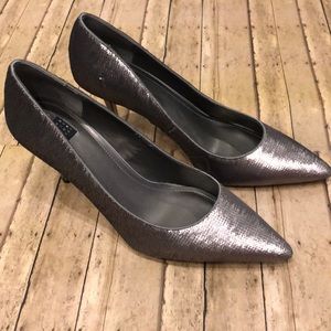 WHBM worn once silver heels